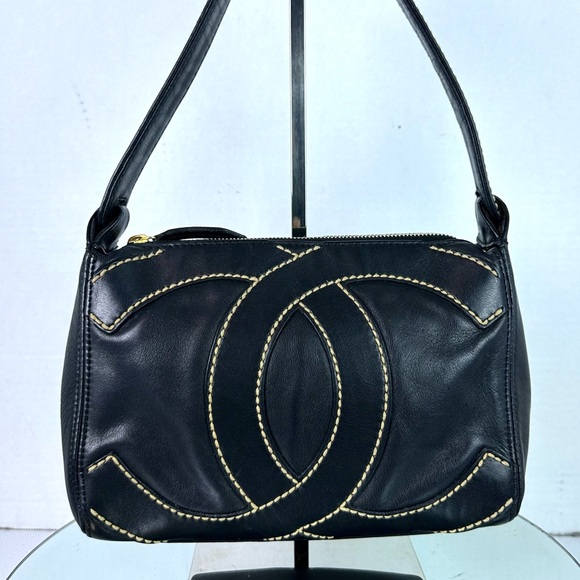 CHANEL Handbags - CHANEL CC WILD STITCH POCHETTE CALFSKIN SHOULDER BAG RARE
